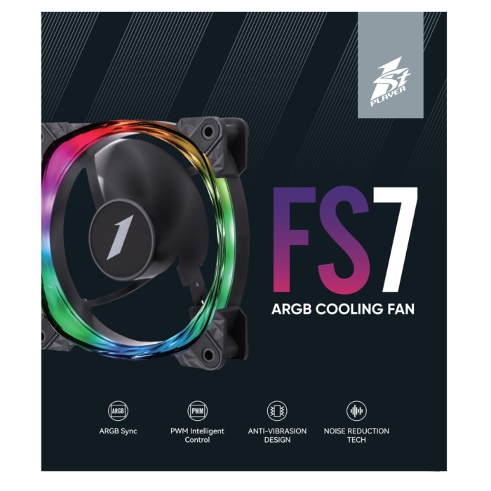 Кулер до корпусу 1stPlayer FS7 Black (FS7-BK-1IN1)