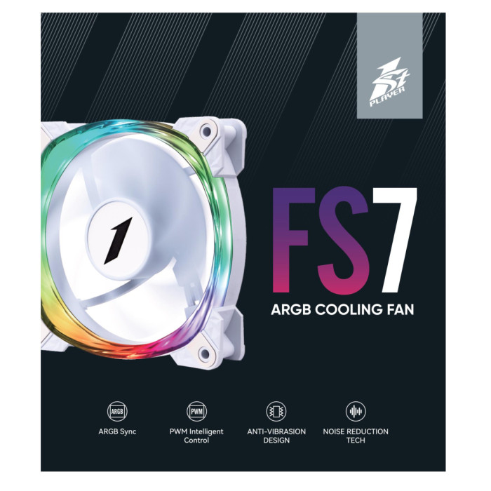 Кулер до корпусу 1stPlayer FS7 White (FS7-WH-1IN1)