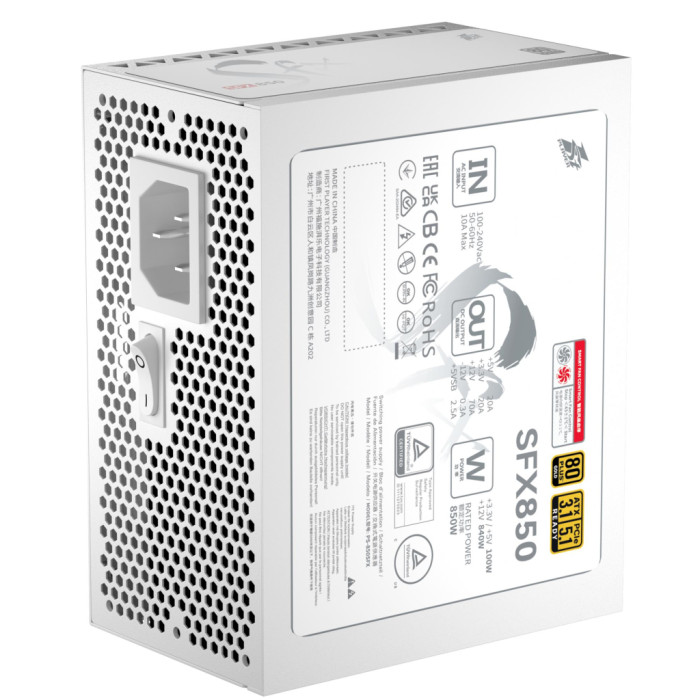 Блок живлення 1stPlayer 850W PS-850SFX White (SFX-GLD-850-WH-EU)