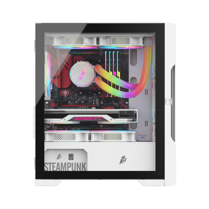 Корпус для ПК 1stPlayer T3-WH-4F1-W