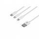 Дата кабель USB 2.0 AM to Lightning + Micro 5P + Type-C 1.2m white 2E (2E-CCMTLAB-WT)