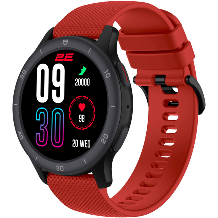 Смарт-годинник 2E Motion GT2 47mm Black-red + ремінець зелений (2E-CWW21BKRD-WS)