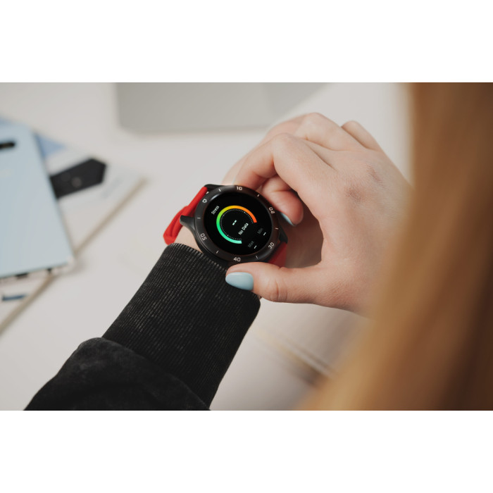 Смарт-годинник 2E Motion GT2 47mm Black-red + ремінець зелений (2E-CWW21BKRD-WS)