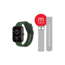 Смарт-годинник 2E Alpha SQ Music Edition 46mm Black-Green + ремінець сірий (2E-CWW40BKGN-WS)