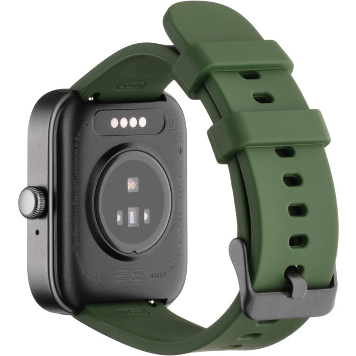 Смарт-годинник 2E Alpha SQ Music Edition 46mm Black-Green + ремінець сірий (2E-CWW40BKGN-WS)