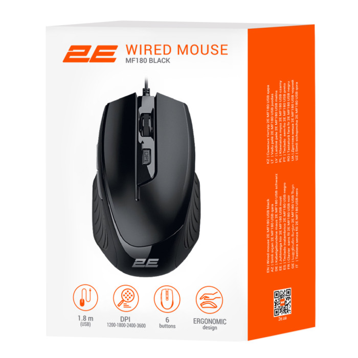 Мишка 2E MF180 USB Black (2E-MF180UB)