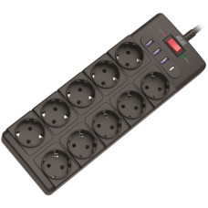 Мережевий фільтр живлення 2E 2E-SP10M3USBBK 3m (2E-SP10M3USBBK)
