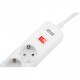 Мережевий фільтр живлення 2E 5XSchuko, 3G*1.5мм, 3*USB-A, 2м, white (2E-SP515M2USBWH)