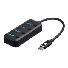 Концентратор 2E Type-C to 4xUSB3.0, with switch, 0.25 м (2E-W1406)