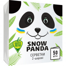 Серветки косметичні Сніжна Панда двошарові білі 24x24 см 50 шт. (4823019007862)