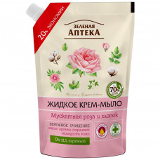 Рідке мило Зелена Аптека Мускатна троянда та бавовна дой-пак 460 мл (4823015935404)