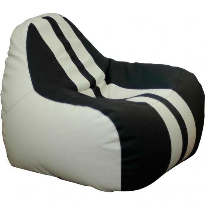 Крісло-мішок Примтекс плюс кресло-груша Simba Sport H-2200/D-5 M White-Black (Simba Sport H-2200/D-5 M)