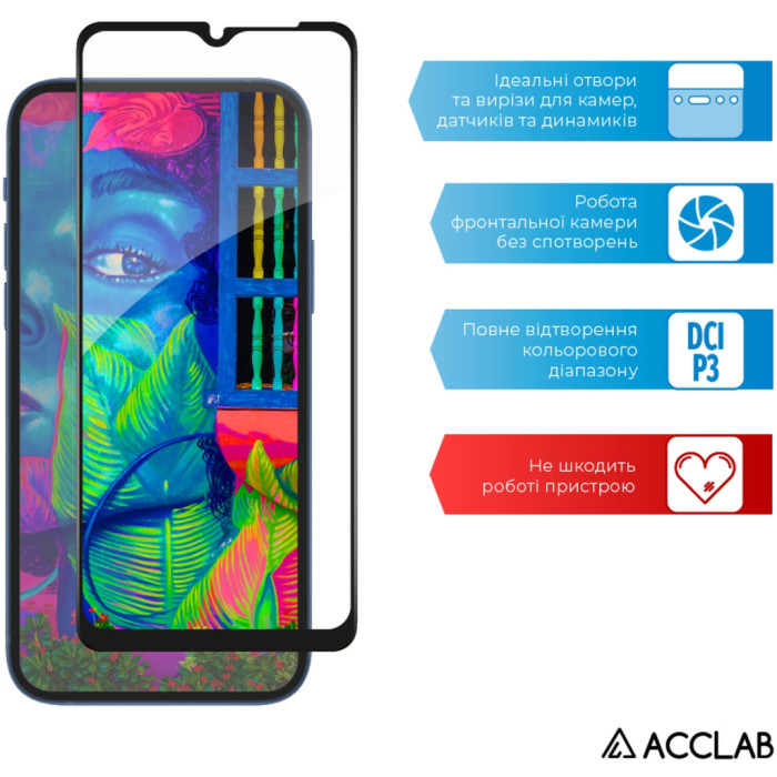 Скло захисне ACCLAB Full Glue Samsung A03 Core Black (1283126519093)