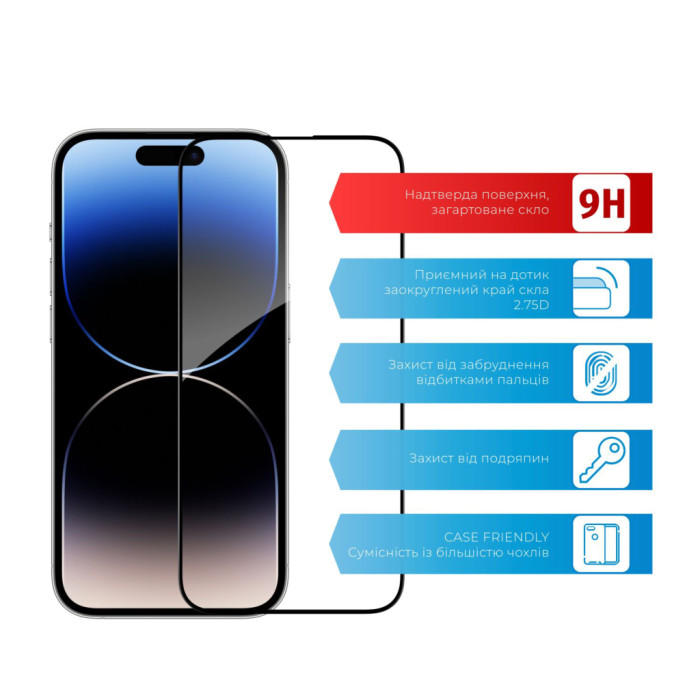 Скло захисне ACCLAB Full Glue ESD Apple iPhone 14 Pro Max (1283126542060)