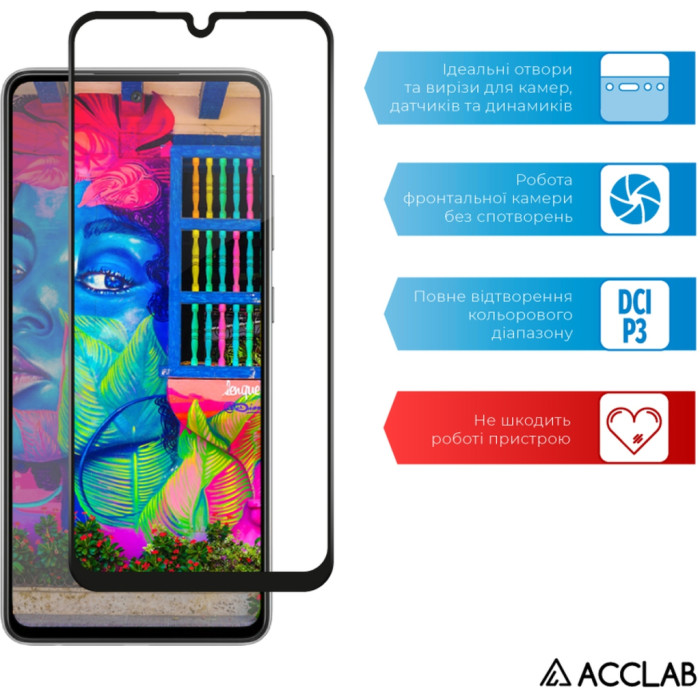 Скло захисне ACCLAB Full Glue Samsung A25 5G Black (1283126573965)
