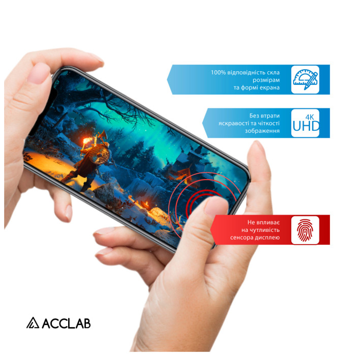 Скло захисне ACCLAB Full Glue Realme C55 Black (1283126579714)