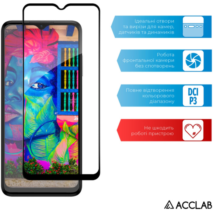 Скло захисне ACCLAB Full Glue Nokia C22 Black (1283126582271)