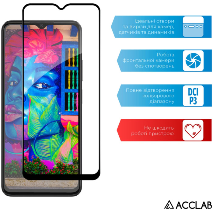 Скло захисне ACCLAB Full Glue Oppo A38 5G Black (1283126582462)