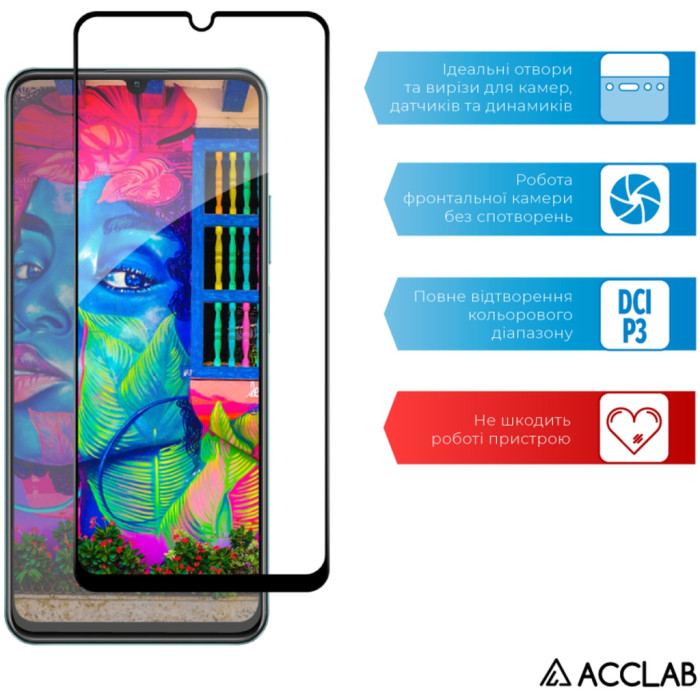 Скло захисне ACCLAB Full Glue Realme C51 Black (1283126582837)