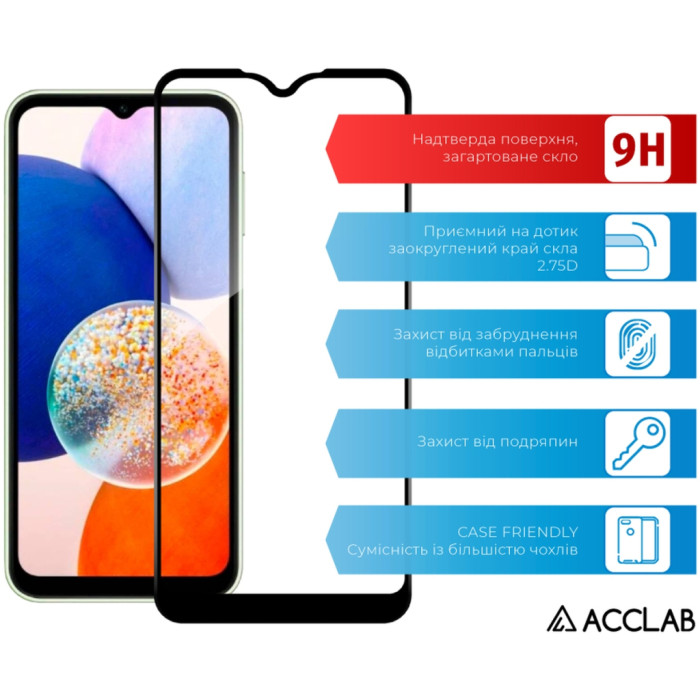 Скло захисне ACCLAB Full Glue Samsung A15 Black (1283126583032)