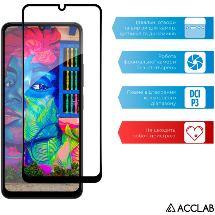 Скло захисне ACCLAB Full Glue Xiaomi Redmi 13C Black (1283126583209)
