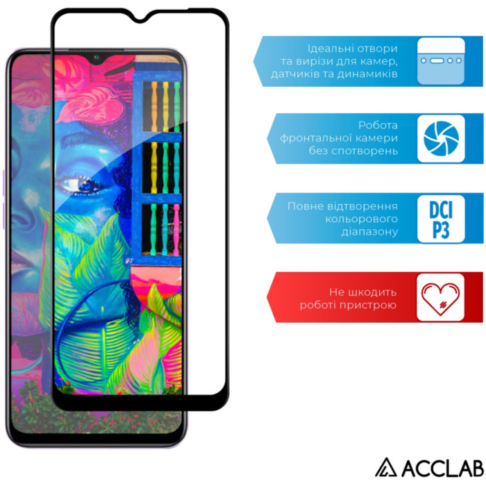 Скло захисне ACCLAB Full Glue Oppo A58 4G Black (1283126583452)