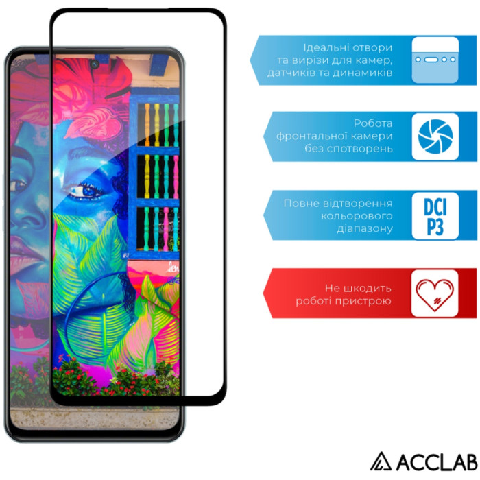 Скло захисне ACCLAB Full Glue Oppo A98 Black (1283126583520)