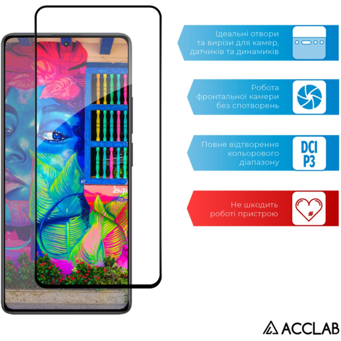 Скло захисне ACCLAB Full Glue Xiaomi Redmi Note 13 Pro 4G Black (1283126583780)