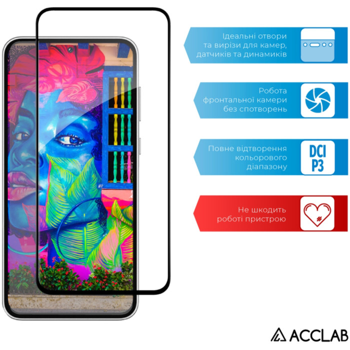 Скло захисне ACCLAB Full Glue Samsung A35 Black (1283126588778)