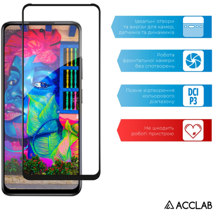 Скло захисне ACCLAB Full Glue Infinix Hot 40i Black (1283126588914)