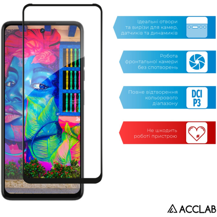Скло захисне ACCLAB Full Glue Tecno Spark 20 Black (1283126588976)