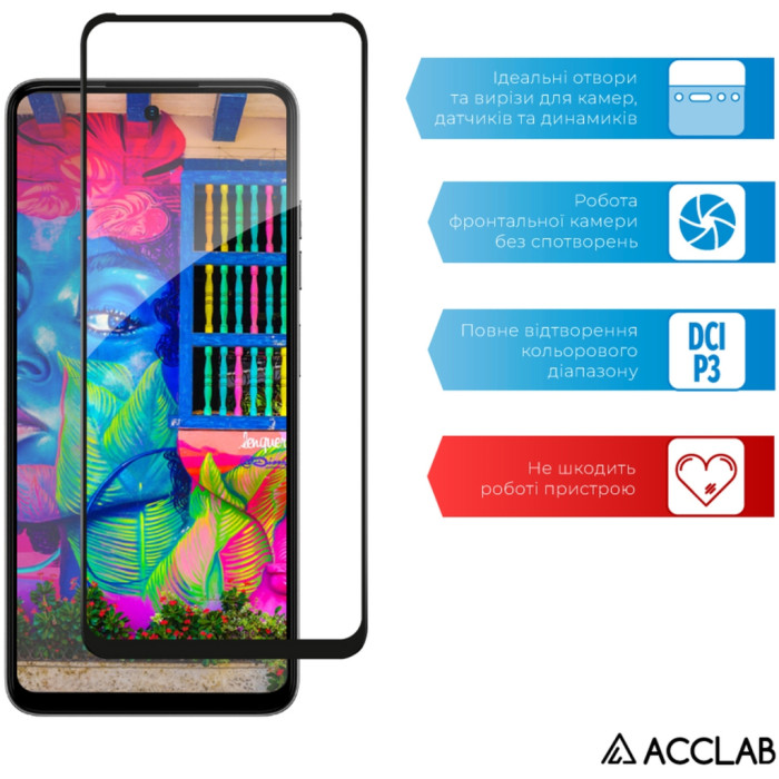 Скло захисне ACCLAB Full Glue Tecno Spark Go 2024 Black (1283126589096)