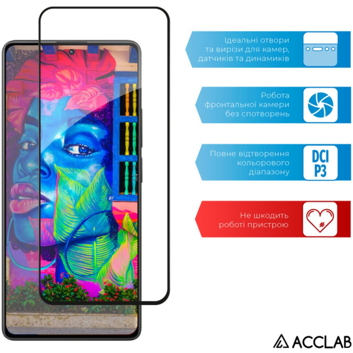 Скло захисне ACCLAB Full Glue Xiaomi Poco M6 Pro Black (1283126589775)