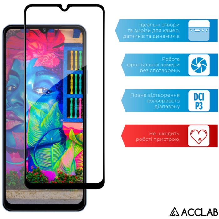 Скло захисне ACCLAB Full Glue Xiaomi Redmi A3 Black (1283126591327)