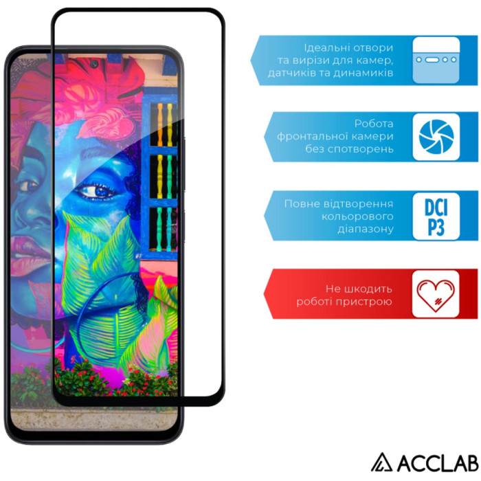 Скло захисне ACCLAB Full Glue Xiaomi Redmi 13 Black (1283126592904)