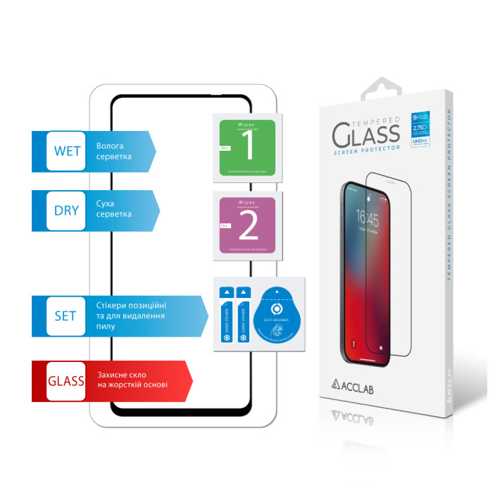 Скло захисне ACCLAB Full Glue Moto G04 Black (1283126594250)
