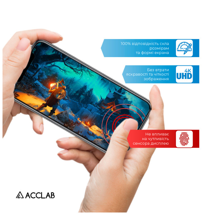 Скло захисне ACCLAB Full Glue Samsung A06 Black (1283126598814)