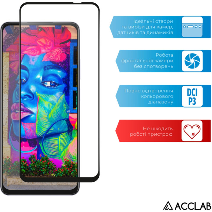 Скло захисне ACCLAB Full Glue Oppo A80 Black (1283126598883)