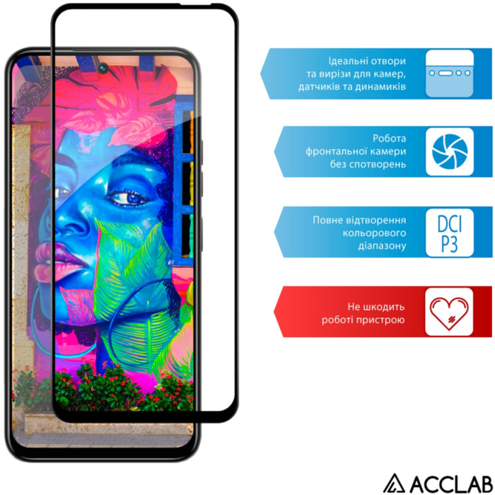 Скло захисне ACCLAB Full Glue Tecno Spark 30C Black (1283126599347)