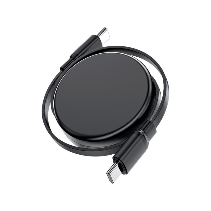 Дата кабель USB-C to USB-C 0.8m 60W dual retraction C13-03 Black Acefast (6974316280132)