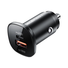 Зарядний пристрій Acefast 1xUSB-C PD20W + 1xUSB QC3.0 18W car adapter metal (6974316280330)