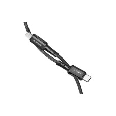 Дата кабель USB-C to Lightning 1.2m 3A nylon black Acefast (6974316280484)