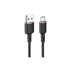 Дата кабель USB 2.0 AM to USB-C 1.2m 3A silicon black Acefast (6974316280767)