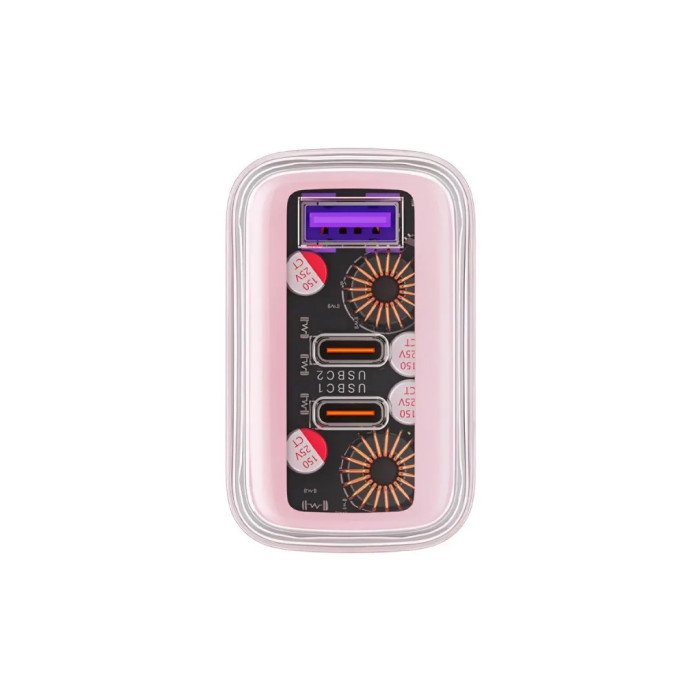 Зарядний пристрій Acefast 3xUSB 65W (2xUSB-C+USB-A) Gan A45 Fast Charger Cherry blossom (6974316282082)