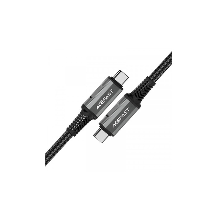 Дата кабель USB-C to USB-C 1.0m USB 4.0 240W audio/video black-grey Acefast (6974316282631)