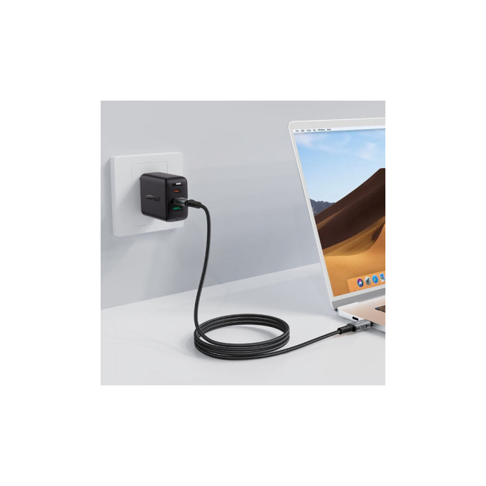 Дата кабель USB-C to USB-C 1.0m USB 4.0 240W audio/video black-grey Acefast (6974316282631)