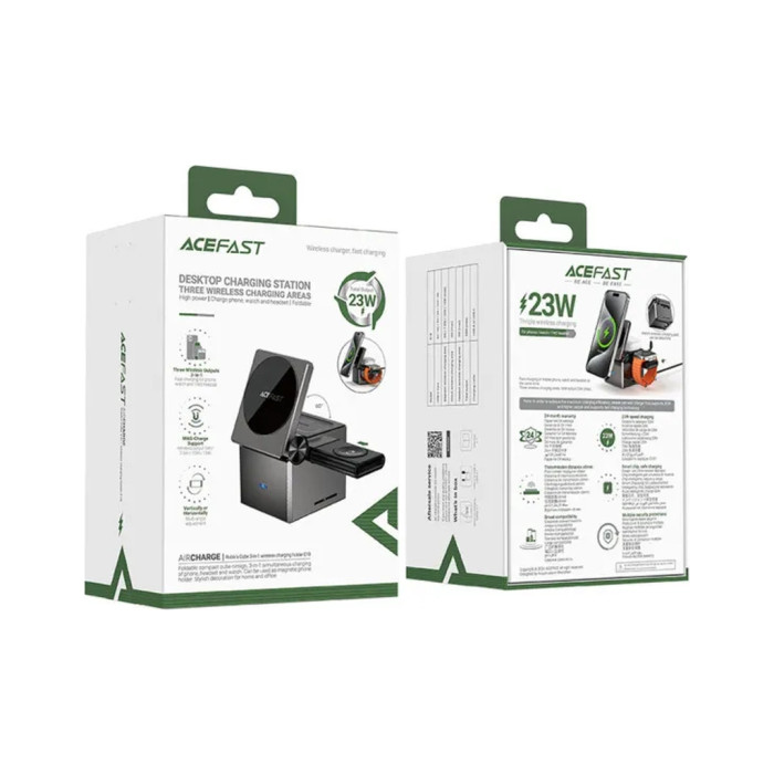 Зарядний пристрій Acefast Wireless QI 3in1 15W E18 Rubik''s (6974316282884)