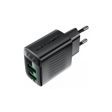 Зарядний пристрій Acefast 2xUSB 12W A86 black (6974316283270)