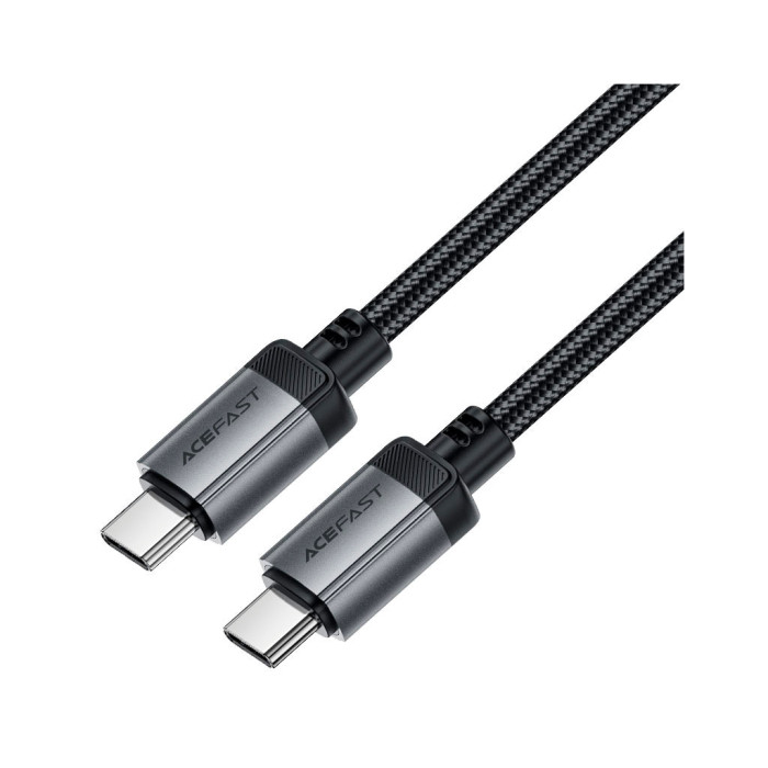 Дата кабель USB-C to USB-C 1.2m 3A aluminum alloy C20-03 Black Acefast (6974316283775)