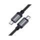 Дата кабель USB-C to USB-C 1.2m 3A aluminum alloy C20-03 Black Acefast (6974316283775)